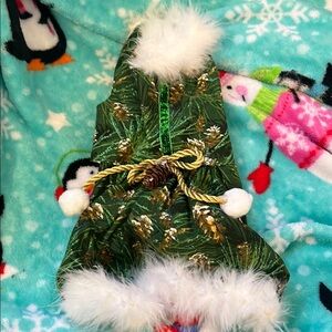 Festive Green Holiday Dog Coat
